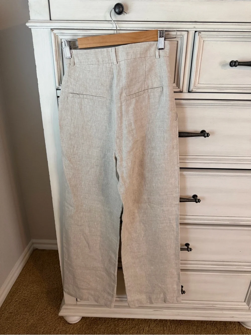 Reformation Sandstone Wide-Leg Linen Pants